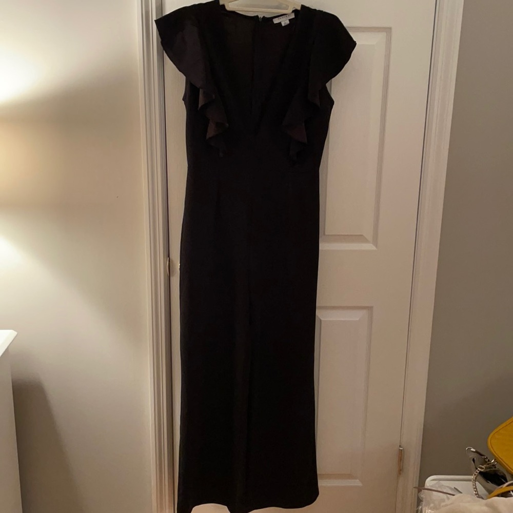 Like new black deep V jumpsuit